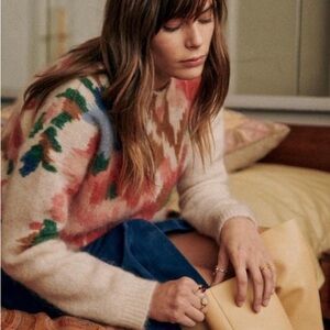 SEZANE Floral Mohair Sweater Alison Jumper